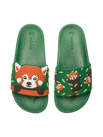 Veselé dětské pantofle Panda červená