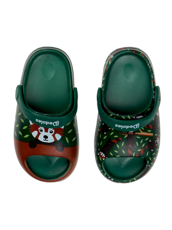Veselé chunky sandály pro miminka Panda červená