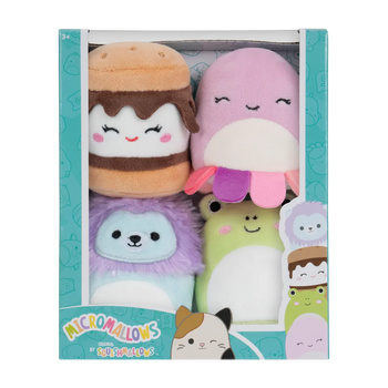 SQUISHMALLOWS Micromallows 4Pack – žába, chobotnice, lev, s'more