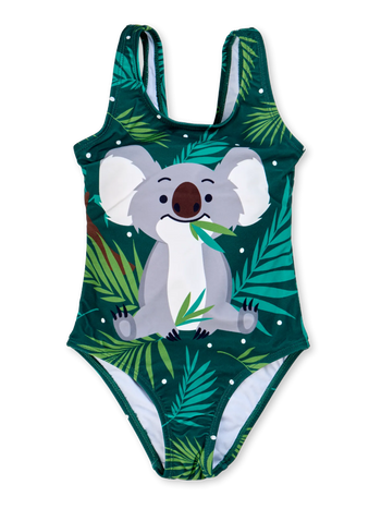 Veselé dívčí plavky Koala a listy