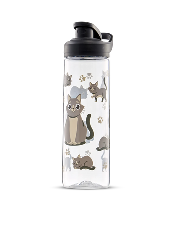 Veselá nápojová láhev Šedá kočka 700 ml