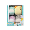 SQUISHMALLOWS Micromallows 4Pack – axolotl, kočka, taco, žralok